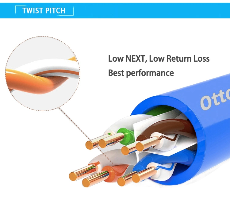 Factory price LAN Cable Bare Copper 24AWG 4P UTP/FTP/SFTP CAT6 Network patch cord Cable