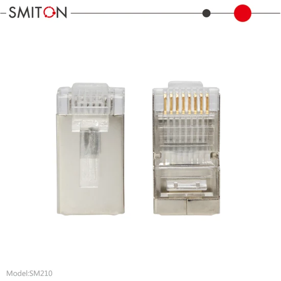 Connecteur de transmission de données Cat5e CAT6 Cat7 RJ45 Bouclier RJ45 8p8c Prise modulaire plaquée or