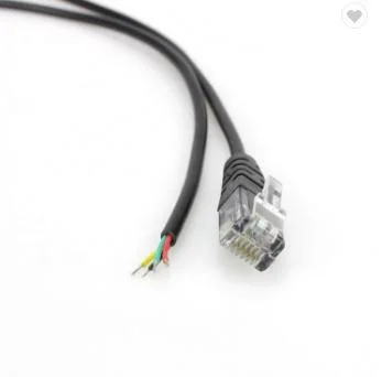 Cat3 Rj11 Rj12 Cordon de raccordement pour câble de raccordement téléphonique avec connecteur en cristal 6p4c 6p4c 6p6c 4p4c 4p2c Câble rond de 6 pouces 1 pied 2 pieds 3 pieds