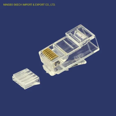 Prise modulaire réseau RJ45 8p8c UTP Cat5e/CAT6 2 embouts/3 embouts (fourchettes) avec barre d'insertion avec UL approuvé