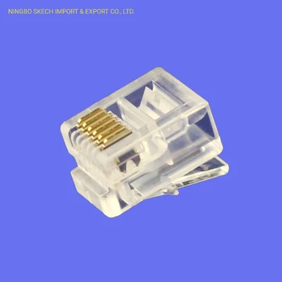 UTP Rj12/Rj11 6p6c prise modulaire Cat3 connecteur téléphonique réseau prise téléphonique 6 cœurs pour câble 6p6c