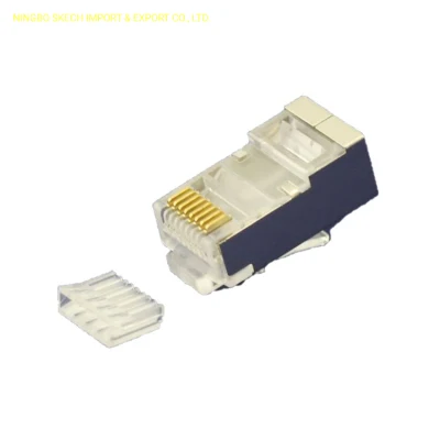 Prise modulaire blindée RJ45 FTP/STP/SFTP CAT6 connecteur Ethernet blindé 8p8c prise réseau avec barre d'insertion