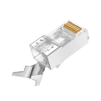  RJ45 8p8c Cat.  6A Cat.  7 Bouchon de blindage en métal avec plaqué or