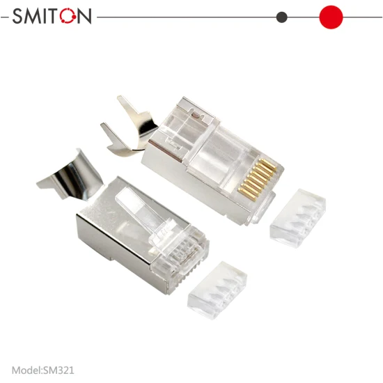 Connecteur blindé Cat7 Fiche modulaire du connecteur Cat 7 RJ45 à 8 broches