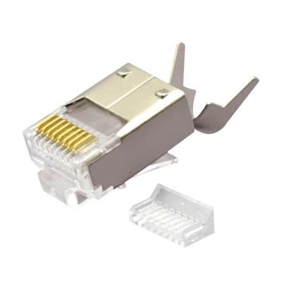 CAT.6 RJ45 8P8C Fiche modulaire blindée (FTP) Connecteurs réseau Corps court avec queue Kit 2 pièces