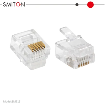 Fil téléphonique UTP Rj12 Terminal Connector 6p6c Rj12 Fiche modulaire