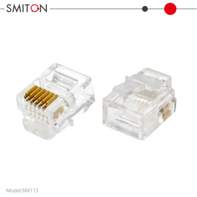 Prise téléphonique Cat3 Connecteur UTP de type 6p6c Fiche modulaire RJ12 6p6c